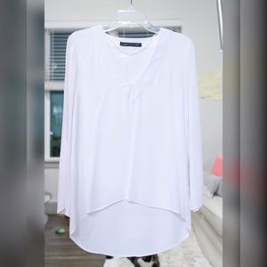 Zara High Low V-Neck Blouse